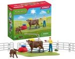 SCHLEICH 42529 Kuh Waschstation, f&uuml;r Kinder ab 3+ Jahren, Farm World - Spielset