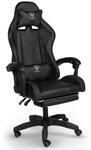 TRISENS Gaming-Stuhl mit Fu&szlig;st&uuml;tzen - B&uuml;rostuhl ergonomisch stufenlos einstellbar