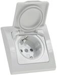 ChiliTec Steckdose Unterputz IP44 Delphi Aussen Innen mit Dichtung Klapp-Deckel 250V