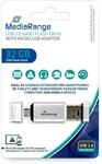 MediaRange USB 2.0 Kombo-Speicherstick 32GB - Combo Flash-Laufwerk mit Micro USB