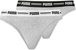 PUMA Damen Puma Iconic Women's String - (2 Pack) Thong Panties, Grey Grey, L EU