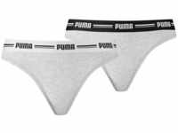 PUMA Damen Puma Iconic Women's String - (2 Pack) Thong Panties, Grey Grey, L EU