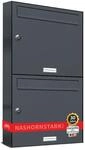 AL Briefkastensysteme 2er Briefkastenanlage Anthrazit Grau RAL 7016, Premium