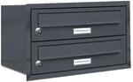 AL Briefkastensysteme, 2er Unterputzbriefkasten in Anthrazit Grau RAL 7016, 2...