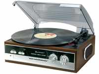 Soundmaster PL186H Retro Vintage Nostalgie Plattenspieler mit Radio und