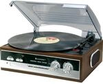 Soundmaster PL186H Retro Vintage Nostalgie Plattenspieler mit eingebauten