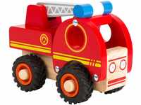small foot Feuerwehrfahrzeug aus Holz, gut greifbar, mit gummierten, bodenschonenden
