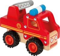 small foot Feuerwehrfahrzeug aus Holz, gut greifbar, mit gummierten, bodenschonenden