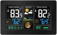 Funkwetterstation | Farbdisplay | 2 Alarme | Wettervohersage mit Kalender |...