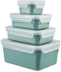 Emsa Clip & Close Color Edition 4-teiliges Set Frischhaltedosen mit Deckel, 0,2l,