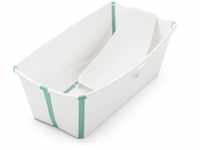 Stokke Flexi Bath Bundle, White Aqua – Faltbare Babywanne + Newborn Support...