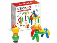 Stick-O Basic 30-Piece Magnetic Building Blocks Toy. Funky, Chunky, Grippy Pieces