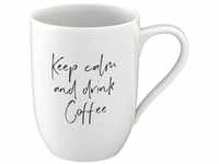 Villeroy & Boch - Statement, Becher mit Henkel, "Keep calm and drink coffee", 280ml,