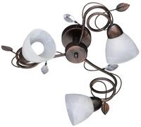Trio Leuchten Deckenleuchte 600700328 Traditio, Metall rostfarben antik, Glas in