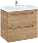 Lomadox Badezimmer Waschtisch-Unterschrank Woteaneiche, 61 cm Keramik...