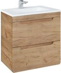 Lomadox Waschtisch 61 cm mit Keramikbecken LUTON-56-CRAFT Wotan Eiche Nb. B/H/T...