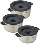 KUHN RIKON Smart & Compact 3er Set-Kochtopf mit Deckel, 1,5 Liter/16 cm, 3 Liter/20
