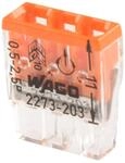 Wago Verbindungsdosenklemme 3polig 2273-203 Compact 0,5-2,5qmm transp./or,...
