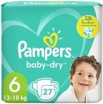 Pampers Baby-Dry Gr&ouml;&szlig;e 6, bis zu 12 Stunden Rundum-Auslaufschutz, 13-18kg, 27