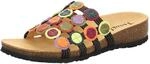 Think! Damen JULIA chromfrei gegerbte nachhaltige Pantolette, SCHWARZ/MULTICOLOUR