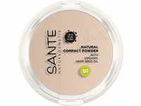 SANTE Naturkosmetik Natural Compact Powder 01 Cool Ivory, ideal für helle Hauttöne,