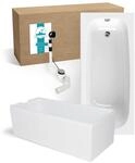 Calmwaters&reg; Premium Badewanne Komplettset 170x75 cm, Made in EU, 3in1