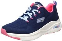 Skechers Damen Arch Fit Comfy Wave Sneaker, Nvy Knit Htpnk Trim, 38 EU