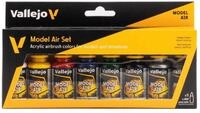 Vallejo Model Color Set Acrylfarben Grundfarben. 8 Farben in 18 ml Flaschen mit