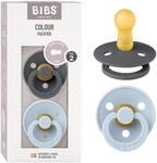 BIBS Colour Schnuller 2er-Pack, BPA-frei, Kirschform Nippel. Naturkautschuk/Latex,