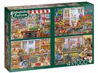Falcon Puzzle 4x 1000 Teile - Your Favorite Shops – ab 12 Jahren – Retro...
