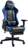 TRISENS Gaming Stuhl mit Fu&szlig;st&uuml;tze und ergonomsichen 4D-Armlehnen Gaming...