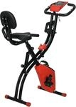 HOMCOM Heimtrainer 2-in-1 Fahrradtrainer mit LCD-Display Pulsmesser verstellbar Sitz