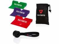 VIA FORTIS Fitnessbänder Set inkl. Türanker und Tasche - 3 Fitnessbänder in