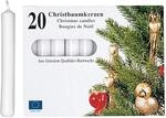 Wei&szlig;e Christbaumkerzen - Set mit 20 St&uuml;ck, ideal f&uuml;r Weihnachtsbaum,...