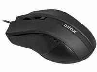 Nilox Optische Maus, USB, 1600 DPI, Schwarz