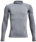 Under Armour HeatGear Mock Langarm Kids grau, YMD 135-147,5 Kinder