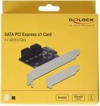 Delock 4 Port SATA PCI Express x1 Karte - Low Profile Formfaktor, 90010 Delock 4 Port SATA PCI Express x1 Karte - Low Profile Formfaktor, 90010