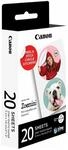 Canon Zink&trade; Fotopapier &ndash; Vorgefertigte Kreis-Fotoaufkleber (20 Blatt) &ndash; Drucken