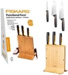 Fiskars Bambus Design-Messerblock mit 3 Messern, Functional Form, Inklusive
