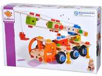 Eichhorn 100039094 Constructor Kranwagen vielseitiges Holzspielzeug, 170 Bauteile, 4