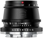 TT Artisan 35mm F1.4 APS-C Objekt Anschluss Fuji X Mount Black Weitwinkelobjektiv mit