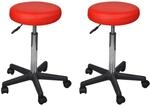 vidaXL 2X B&uuml;rohocker Rollhocker Arbeitshocker H&ouml;henverstellbar Hocker mit Rollen