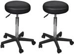 vidaXL 2X B&uuml;rohocker Rollhocker Arbeitshocker H&ouml;henverstellbar Hocker mit Rollen