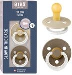BIBS Colour Glow Schnuller 2er-Pack, BPA-frei. Leuchtet im Dunkeln, Kirschform