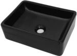vidaXL Waschbecken Keramik Rechteckig Schwarz 41 x 30 x 12 cm