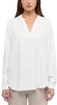ETERNA Loose Bluse Langarm Stehkragen Viskose wei&szlig;