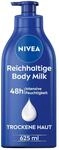 NIVEA Reichhaltige Body Milk (625 ml), f&uuml;r 48h Feuchtigkeitspflege, Lotion mit 5 in