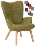 CLP Lounger Durham Mit Stoffbezug I Ohrensessel Mit Buchenholz Gestell I...