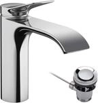 hansgrohe Vivenis - Waschtischarmatur mit Zugstangen-Ablauf, Wasserhahn Bad mit