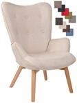 CLP Lounger Durham Mit Stoffbezug I Ohrensessel Mit Buchenholz Gestell I Loungesessel